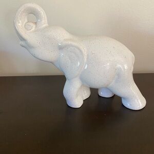 White Ceramic Elephant Figurine